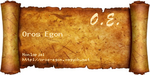 Oros Egon névjegykártya